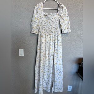 Floral Long Sleeve Midi Dress